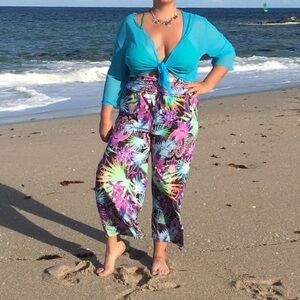 COPY - Palazzo pants made by me! Bright printed ITY KNIT pants made in USA.